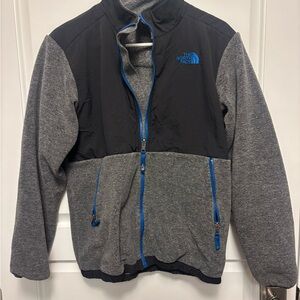 The North Face Gray Jacket with Blue Detail